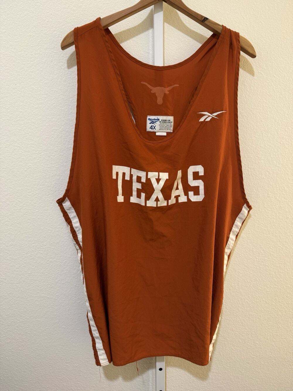 VTG Texas Longhorns Jacket 4XL Orange Reebok Team Issue Basketball Tank Jersey